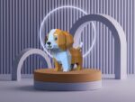 Papercraft cute puppy in origami 3D