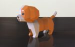 Papercraft cute puppy in origami 3D