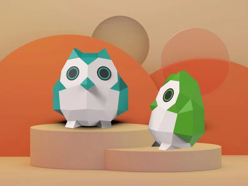 Papercraft of owl in origami