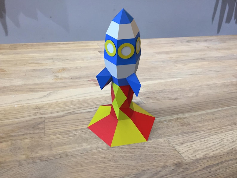 Papercraft rocket model for kids