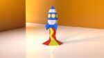 Papercraft rocket model for kids