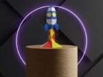Papercraft rocket model for kids