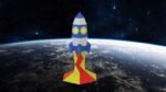 Papercraft rocket model for kids