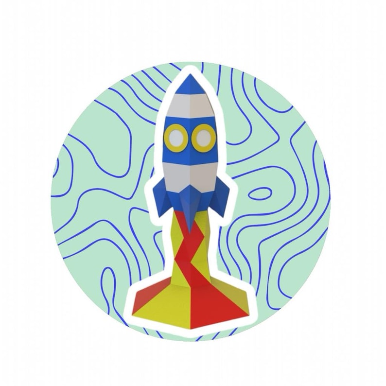 Papercraft rocket model for kids