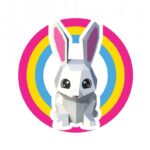 Papercraft coelho fofo para crianças em origami 3D