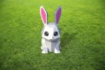 Papercraft coelho fofo para crianças em origami 3D