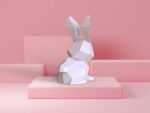 Papercraft coelho fofo para crianças em origami 3D