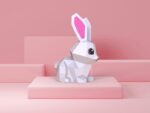 Papercraft coelho fofo para crianças em origami 3D