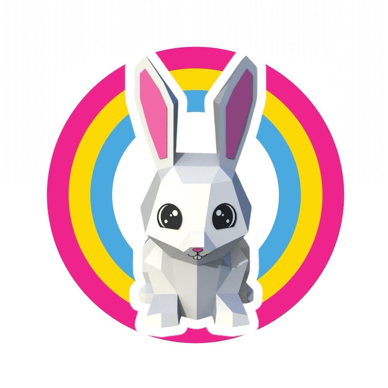 Papercraft cute rabbit for kids in origami 3D Papercraft cute rabbit for kids in origami 3D
