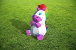 Papercraft unicorn for kids in 3D origami