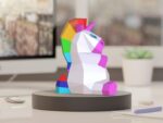 Papercraft unicorn for kids in 3D origami