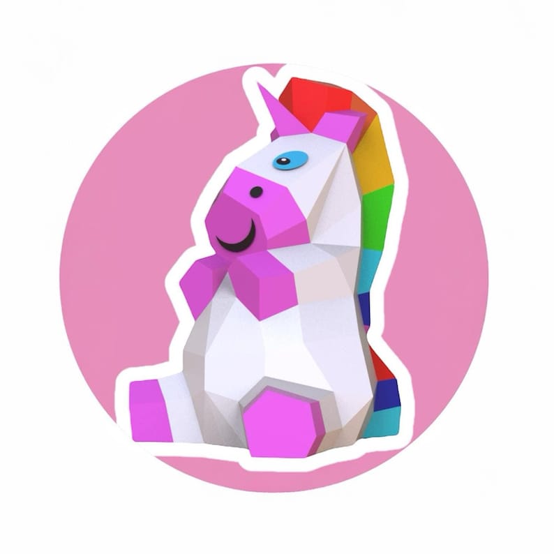 Papercraft unicorn for kids in 3D origami Papercraft unicorn for kids in 3D origami