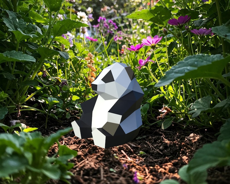 Papercraft panda cub origami 3D