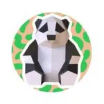Panda-Kindermodell, Papercraft 3D, Ansicht 2