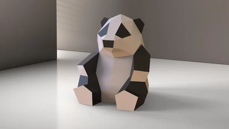 Panda-Kindermodell, Papercraft 3D, montiert