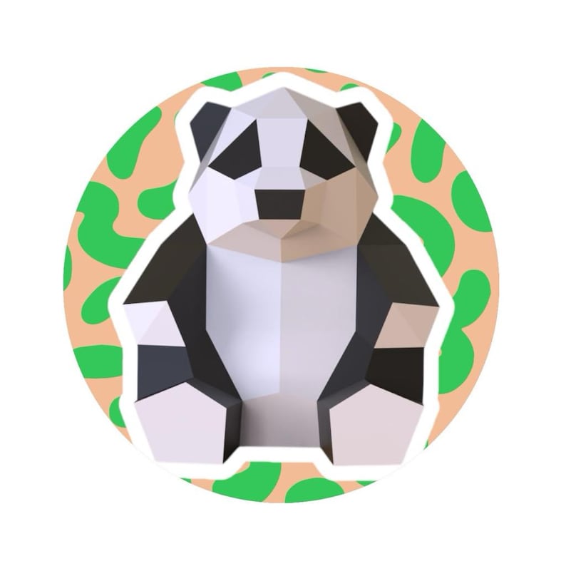Papercraft panda cub origami 3D