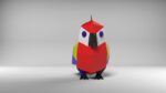 Papercraft parrot for kids in 3D origami