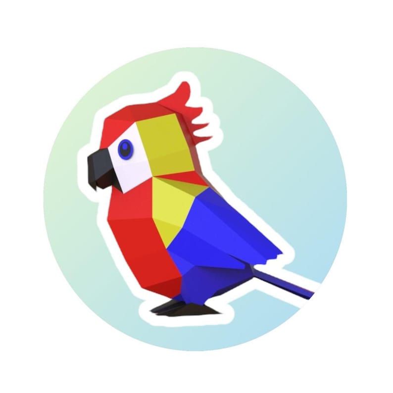 Papercraft parrot for kids in 3D origami Papercraft parrot for kids in 3D origami