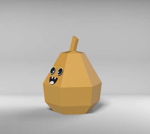 Papercraft pear origami for kids