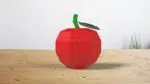 Papercraft apple for kids in 3D origami