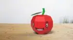 Papercraft apple for kids in 3D origami