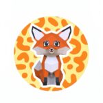 Papercraft fox cub in 3D origami