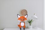 Papercraft fox cub in 3D origami