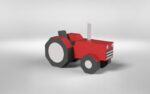 Papercraft child tractor model in origami 3D