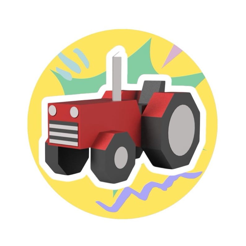 Papercraft child tractor model in origami 3D Papercraft child tractor model in origami 3D