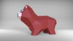 Papercraft bear cub in 3D origami