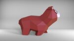 Papercraft bear cub in 3D origami