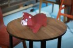 Papercraft bear cub in 3D origami