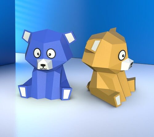 Papercraft teddy bear for kids