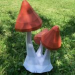 Papercraft de hongos rojos en origami 3D