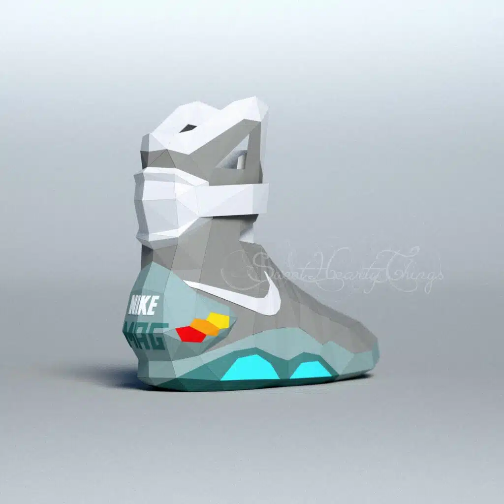 Back to the Future Shoes Papercraft in 3D Origami, detail
