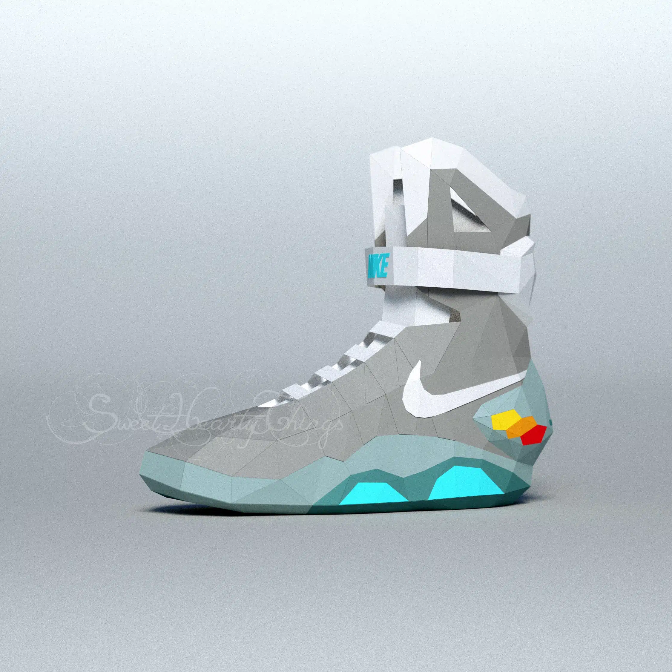 Back to the Future Shoes Papercraft in 3D Origami, view 2, weergave 2