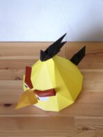 Papercraft of Angry Bird Chuck in 3D origami