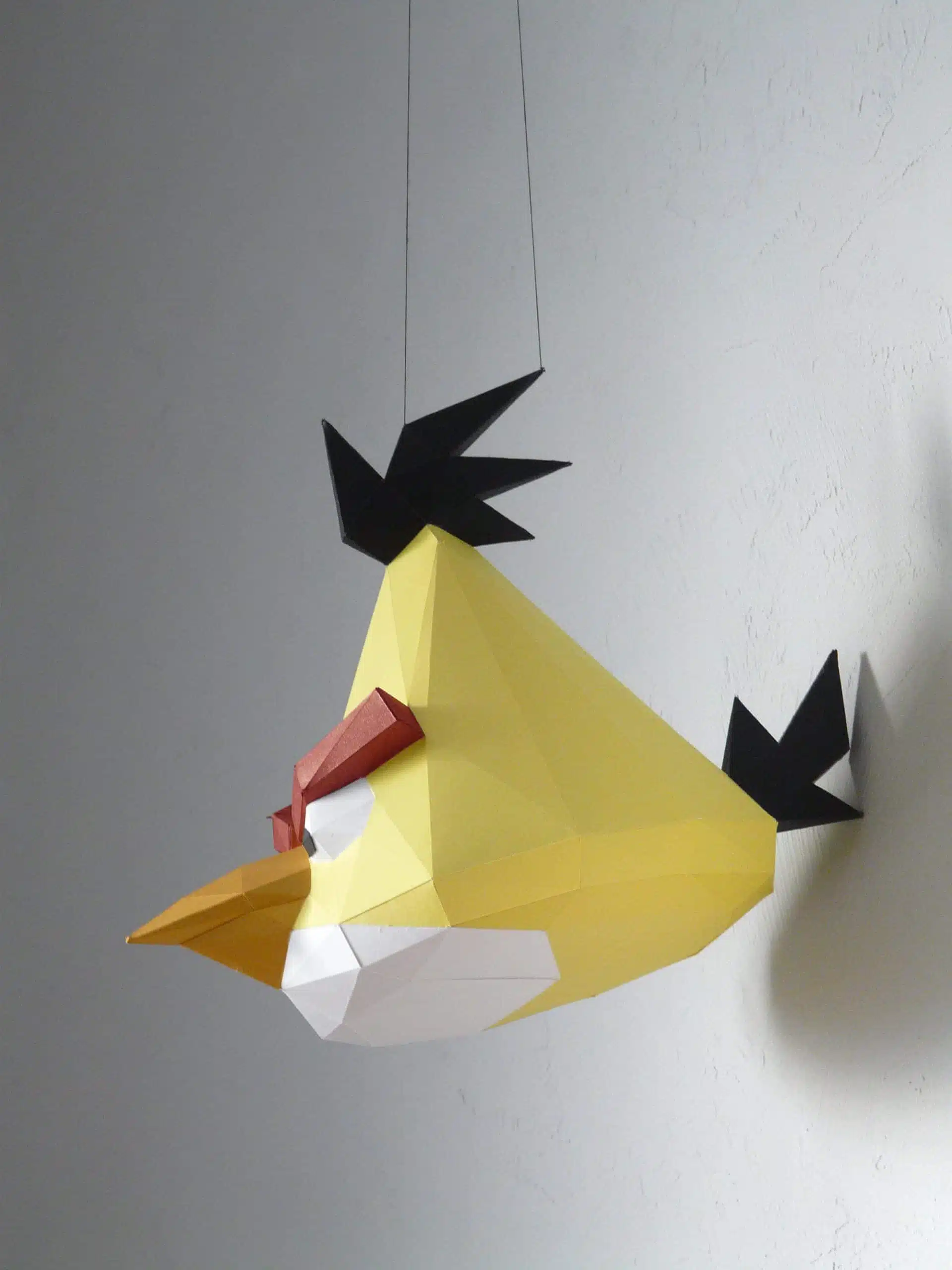Papercraft do Angry Bird Chuck em origami 3D, modelo 3D