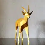 Papercraft de gazela em origami 3D
