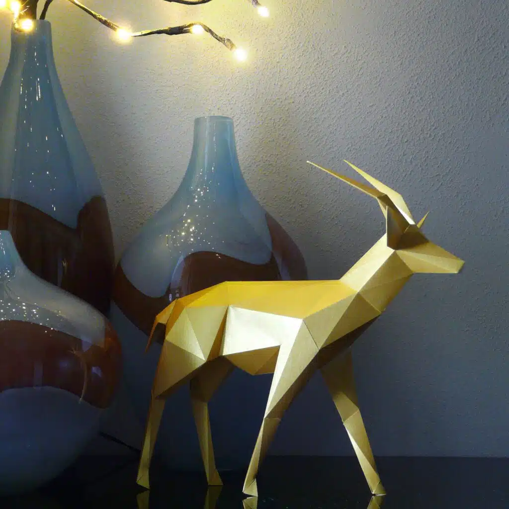 3D origami gazelle papercraft