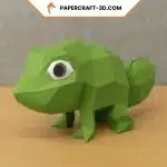 Papercraft chameleon in 3D origami