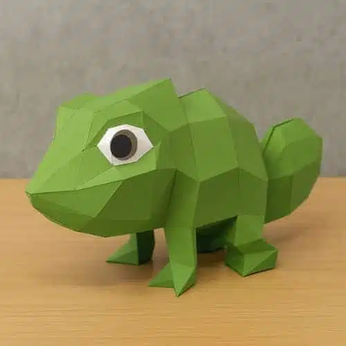 3D-Origami-Papercraft eines Chamäleons