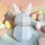 Papercraft di scatola coniglio in origami, dettaglio