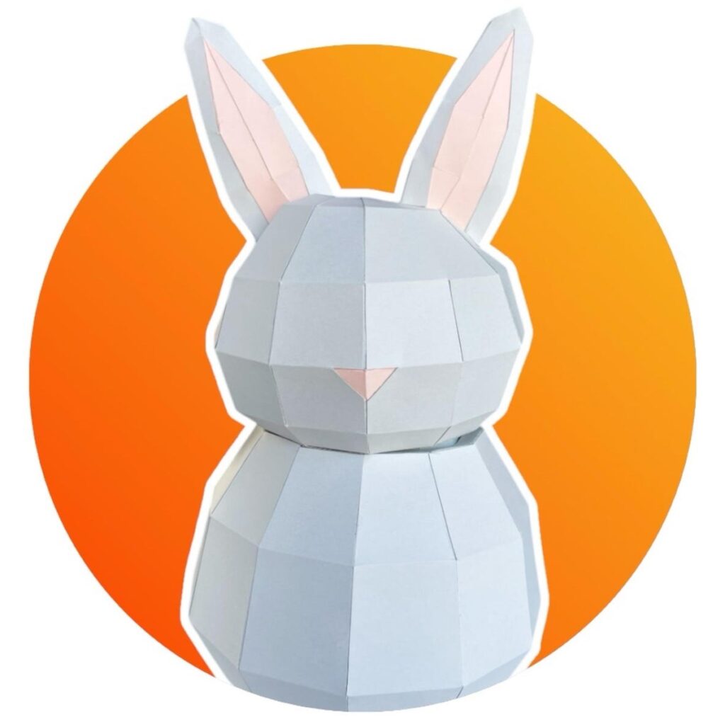 Papercraft rabbit box in origami