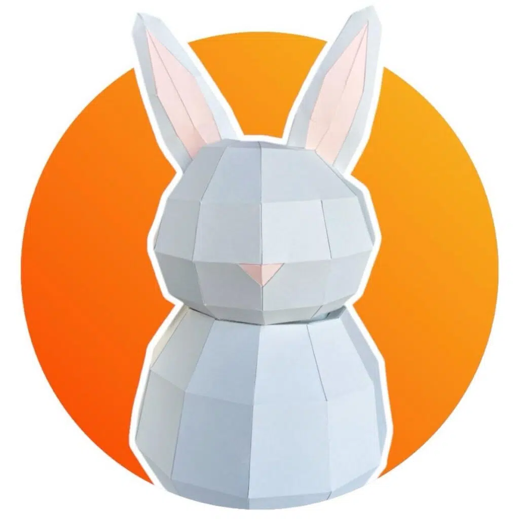 Papercraft de caixa de coelho em origami