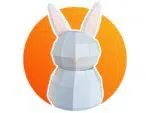 Papercraft di scatola coniglio in origami, vista 2