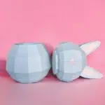 Papercraft di scatola coniglio in origami, modello 3D