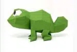 Papercraft di camaleonte in origami 3D, dettaglio