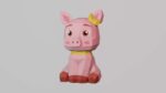 Papercraft de cochon avec nœud en origami 3D