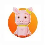 Papercraft de porquinho com laço em origami 3D